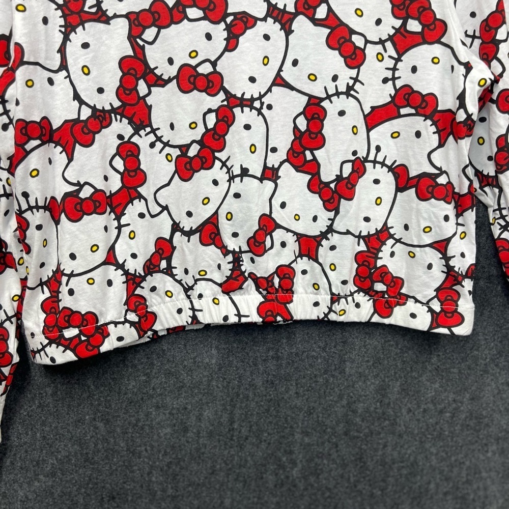 Hello Kitty Red/Black Cropped Long Sleeve Shirt - Picture 9 of 10